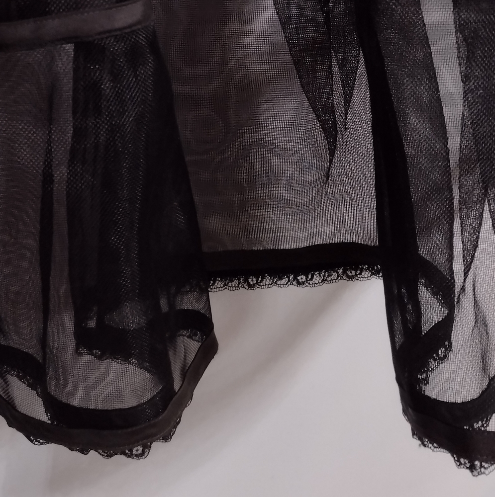 Vintage 50s Stiff Black Tulle Lace ANNE FOGARTY by Gracette Crinoline Dress Slip - Picture 7 of 9